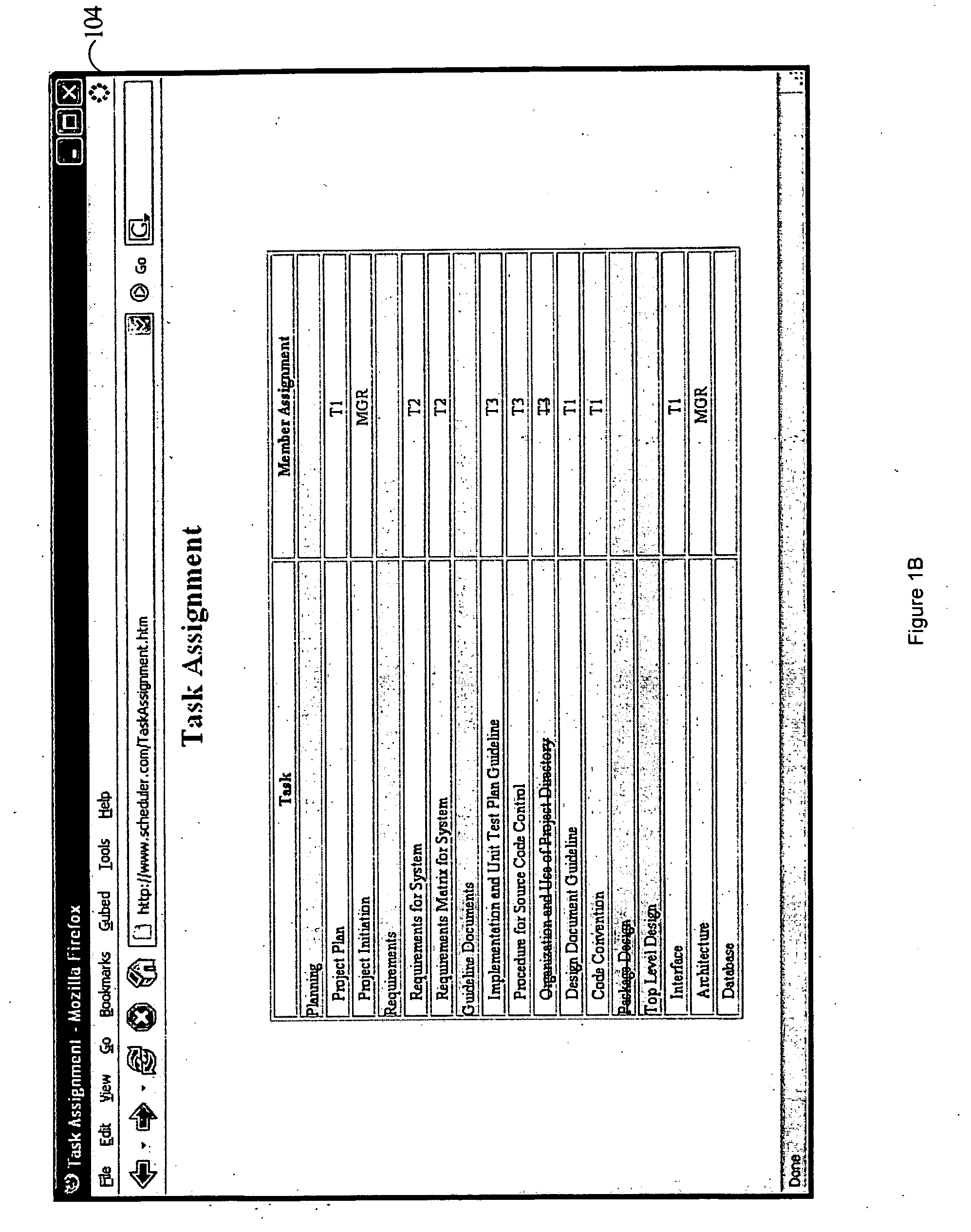 Use of a database in a network-based project schedule management system