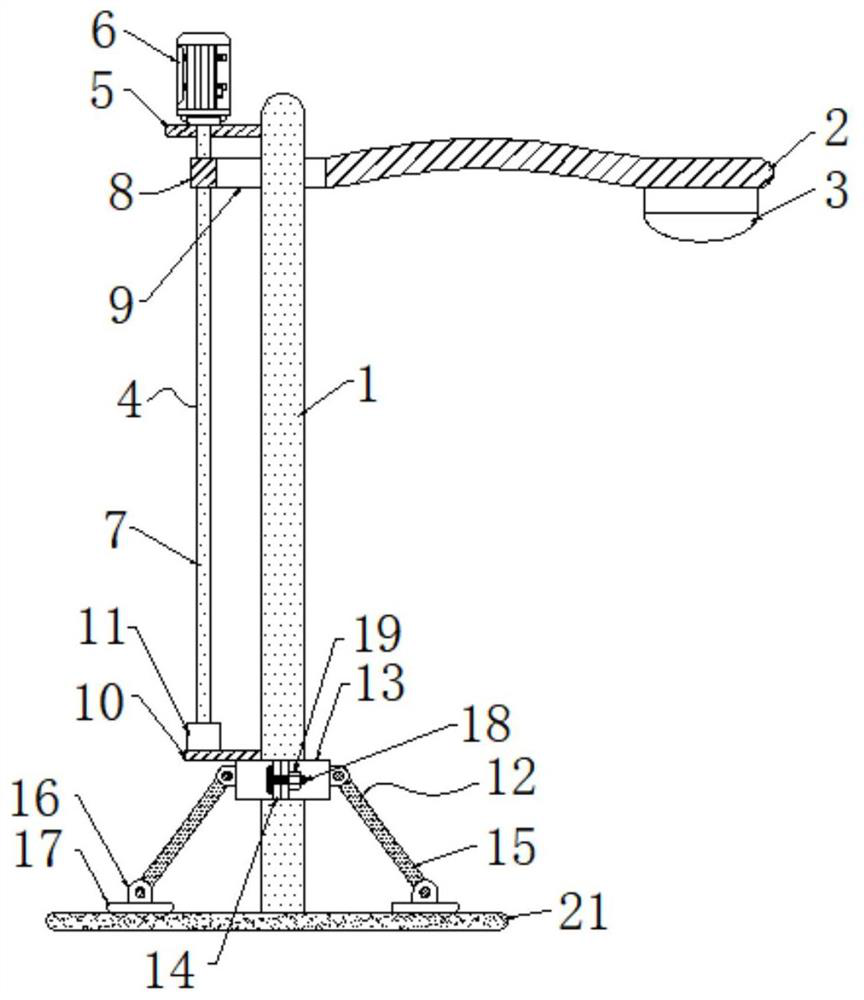 Street lamp mounting tool for preventing street lamp pole from toppling