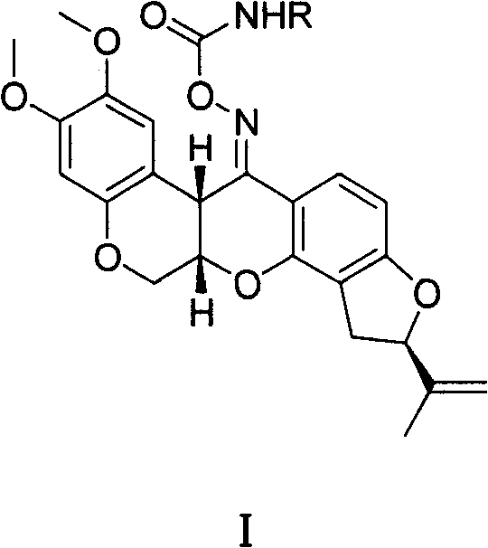 Carbamic tubatoxin oxime ester, preparation and application thereof