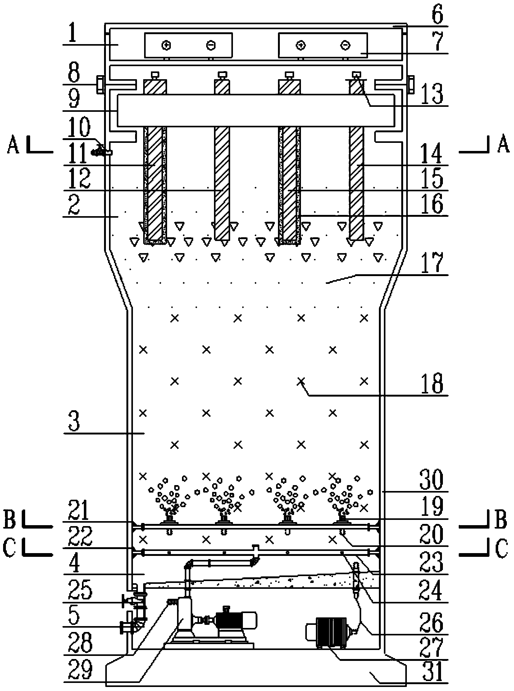 Combined electrolysis reactor and waste water treatment method thereof