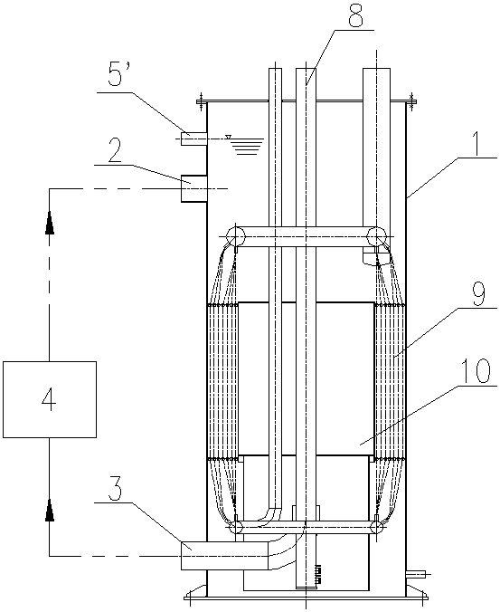 An overflow structure of a water bath vaporizer
