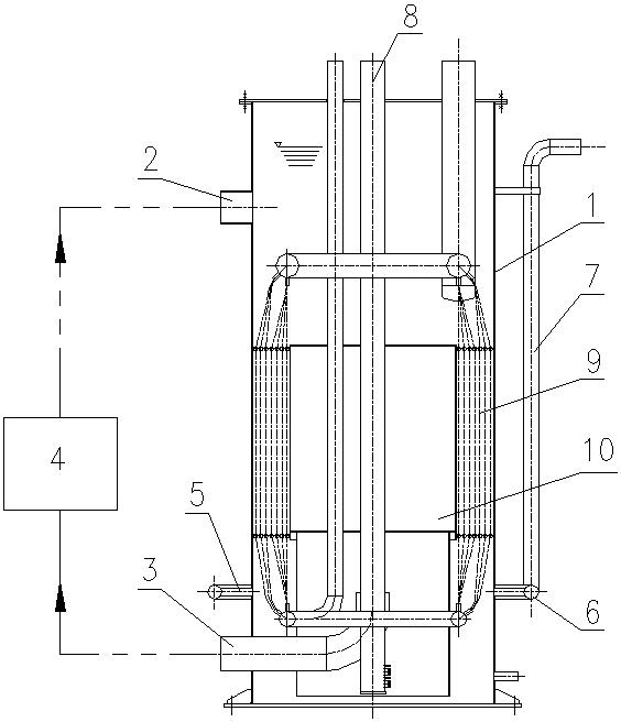 An overflow structure of a water bath vaporizer