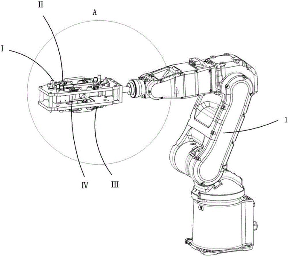 A mechanism that cooperates with a manipulator to realize automatic product loading and unloading