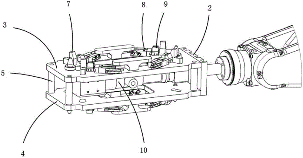 A mechanism that cooperates with a manipulator to realize automatic product loading and unloading