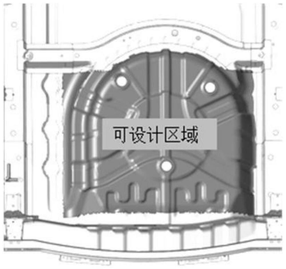 Structure optimization method for reinforcing rib of large panel of vehicle body