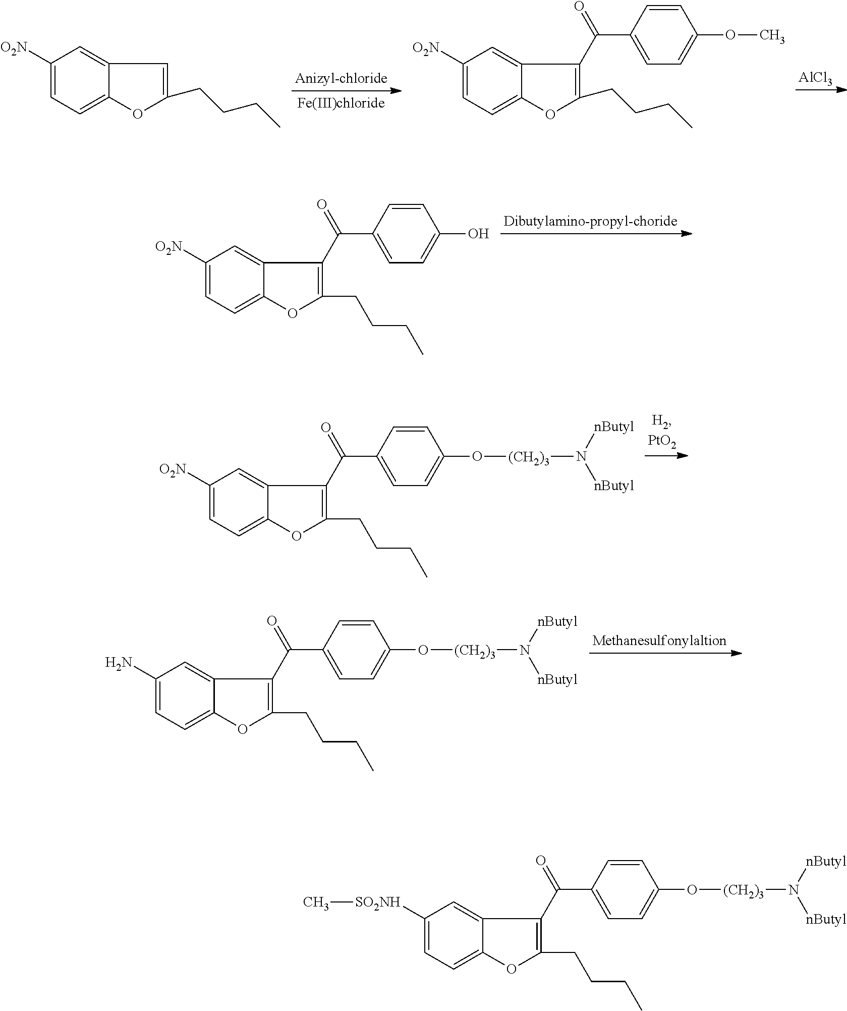 Process for preparation of dronedarone by mesylation