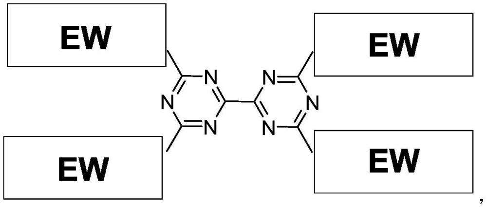 Compound containing triazine group and application of compound as three-dimensional electron acceptor material