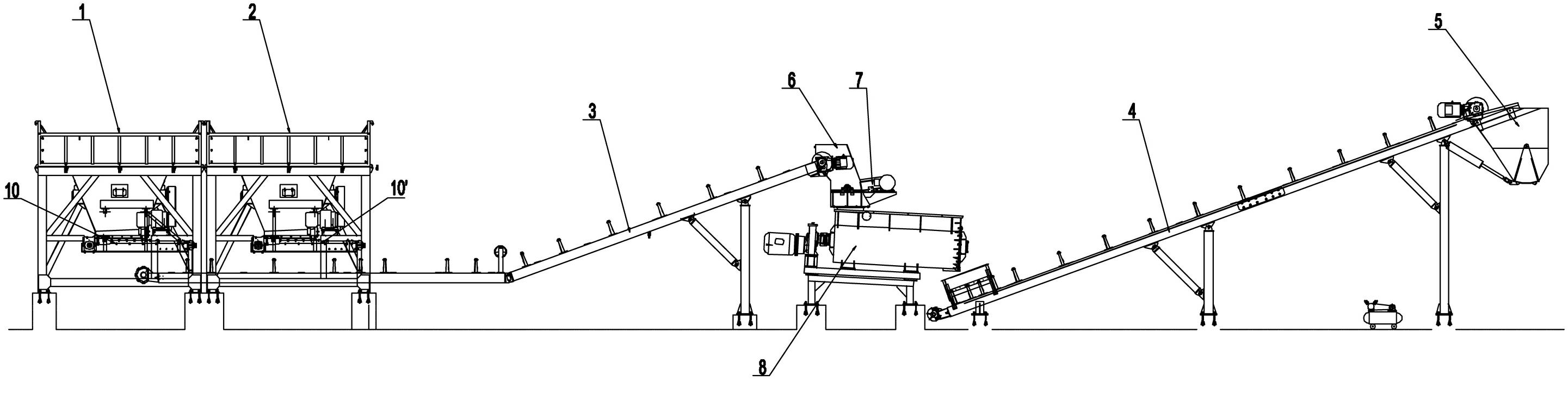 Continuous mixing system for preparing impervious soil and control method