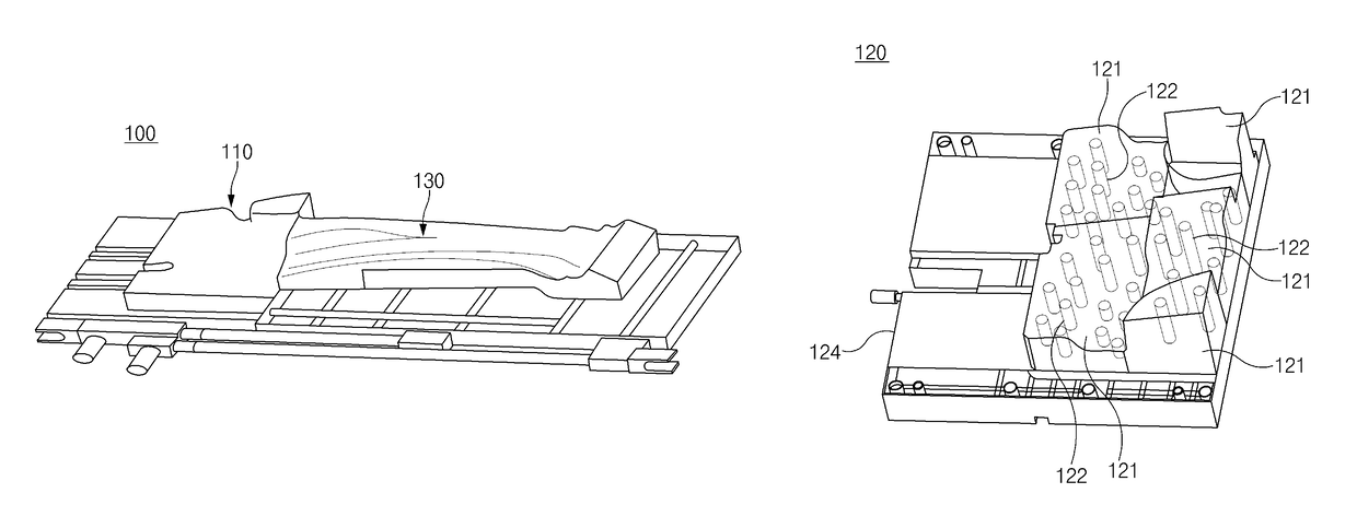 Mold device for hot stamping