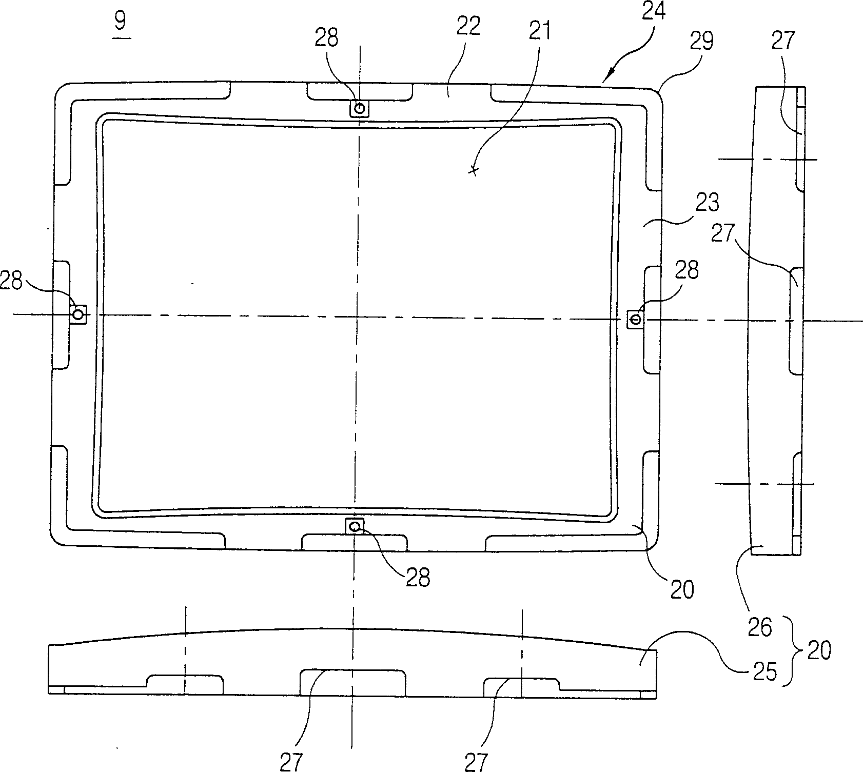 Shadow mask frame of cathode ray tube