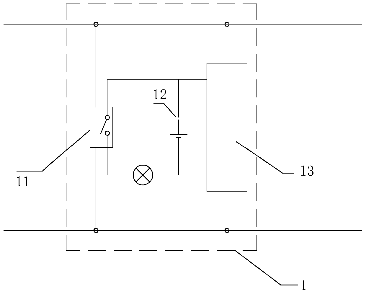 Control circuit of normally-on emergency lamp