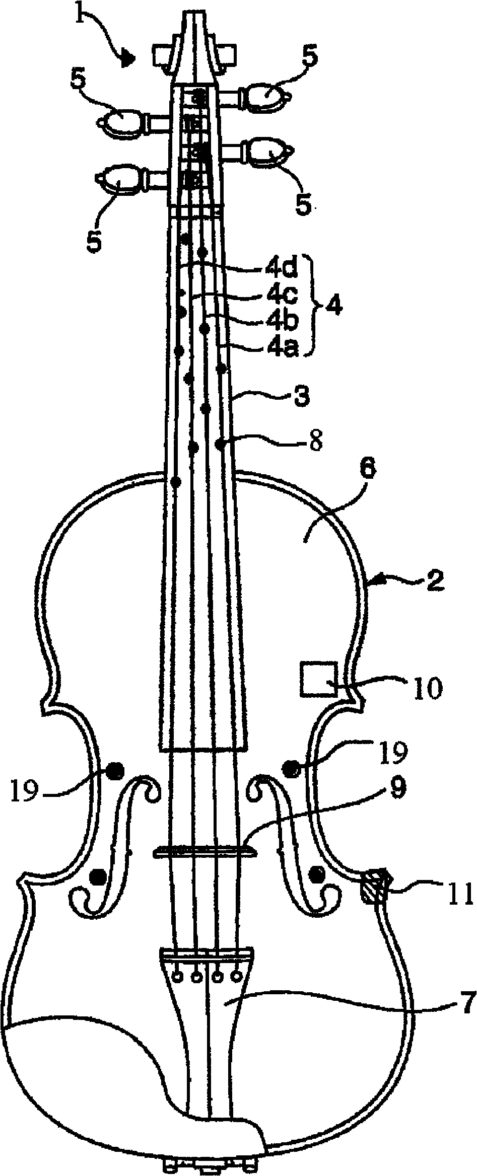 Digital stringed instrument controlled by microcomputer