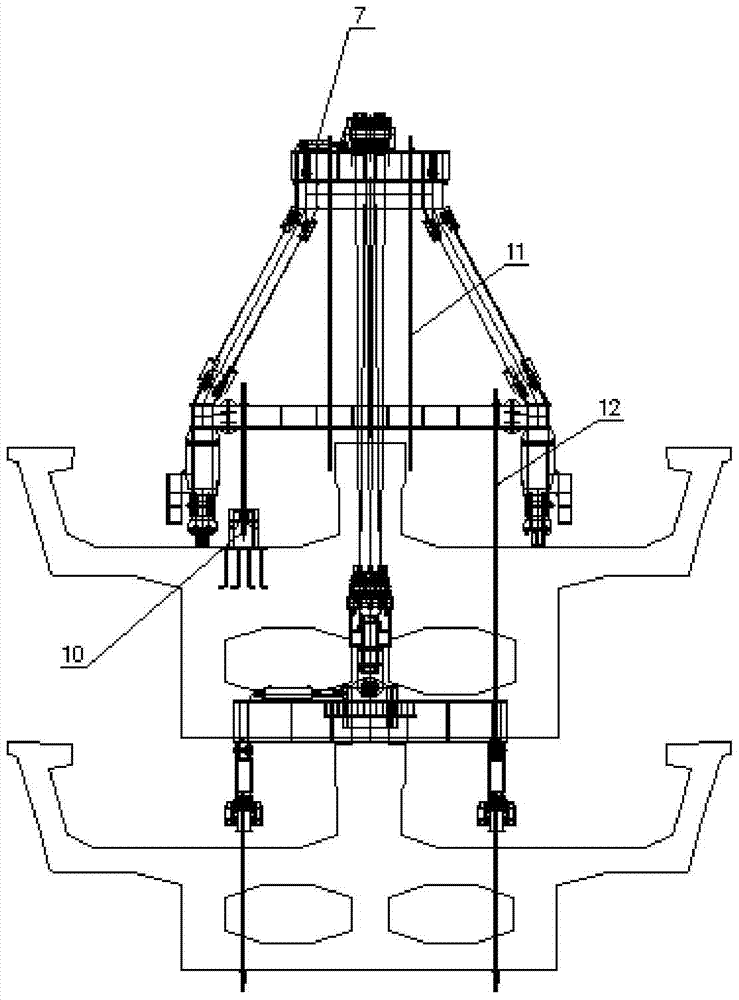 A ladder type mast type suspension crane
