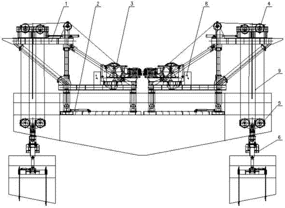 A ladder type mast type suspension crane