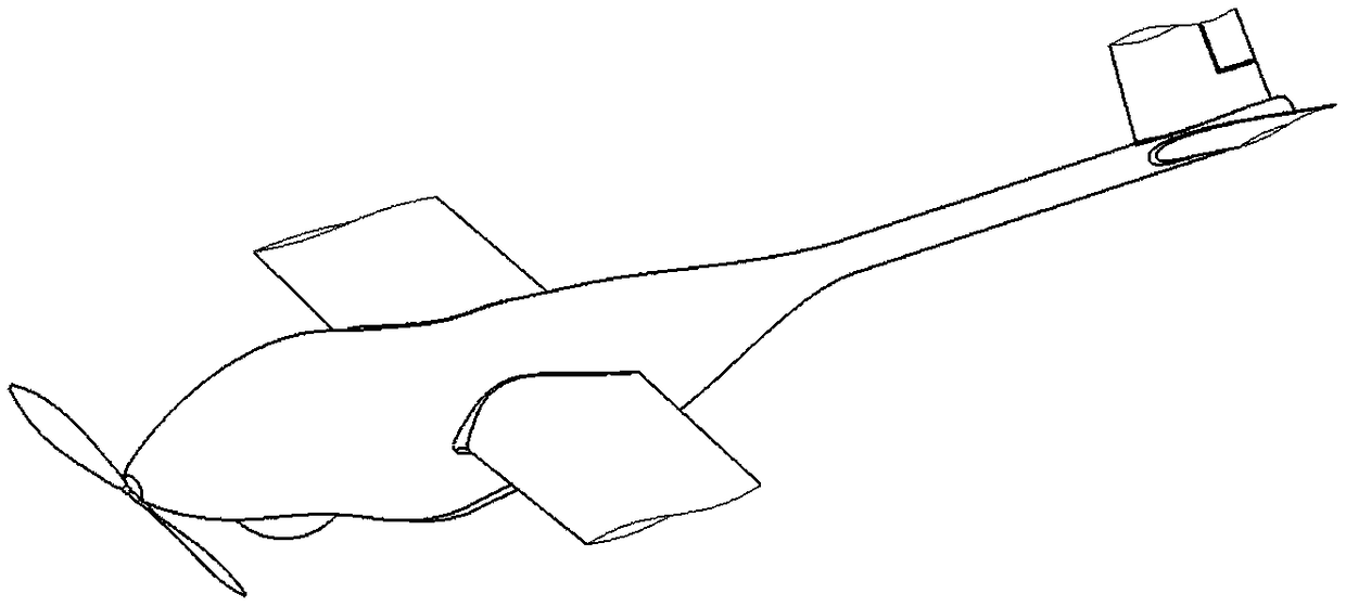 Lookup-type manual-throw miniature fixed-rotor unmanned aerial vehicle body