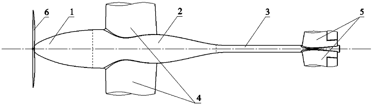 Lookup-type manual-throw miniature fixed-rotor unmanned aerial vehicle body