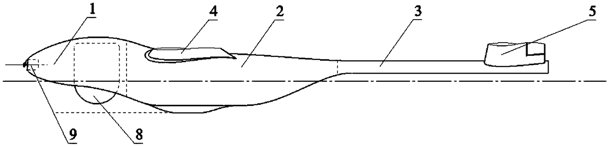 Lookup-type manual-throw miniature fixed-rotor unmanned aerial vehicle body