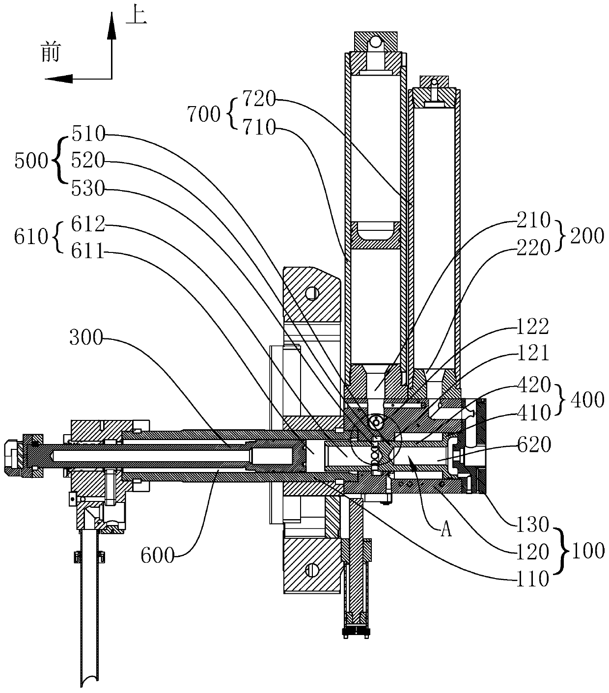 Press-shoot pressurization system and die-casting machine