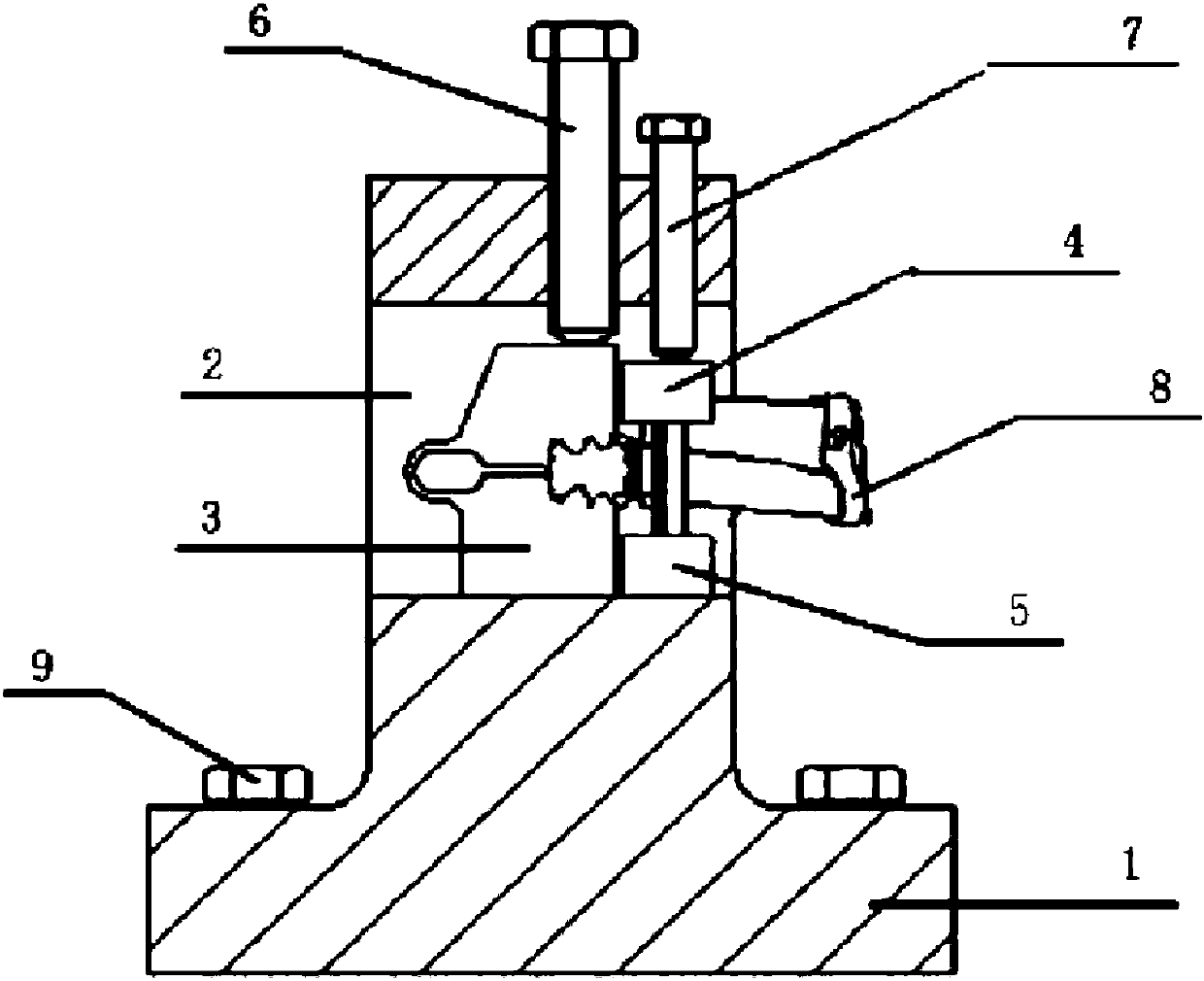 Clamping device for checking fatigue property of high-pressure turbine blade of aero-engine