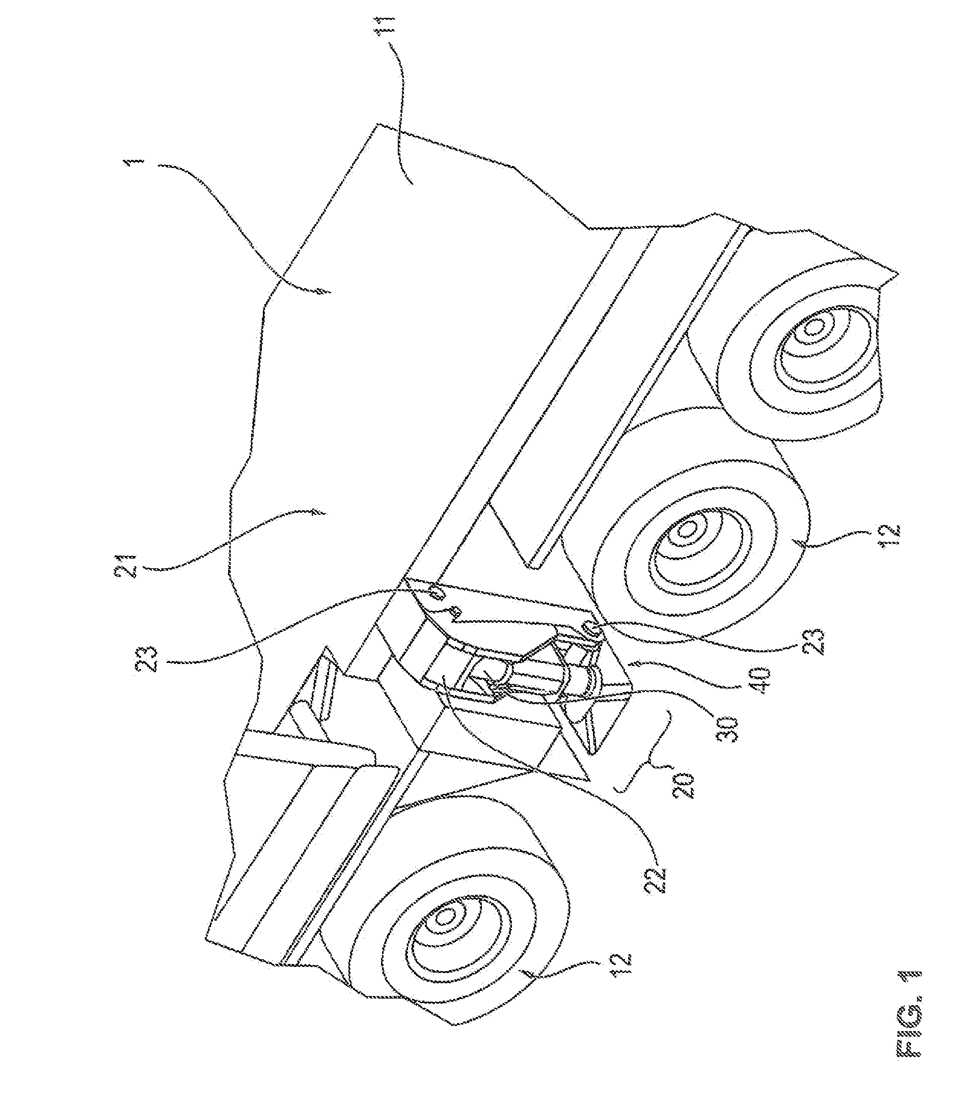Mobile crane, support device, and assembly process for a support device