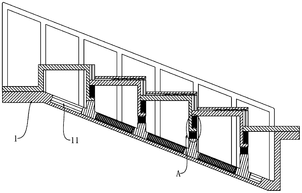 Assembly type stair damping structure