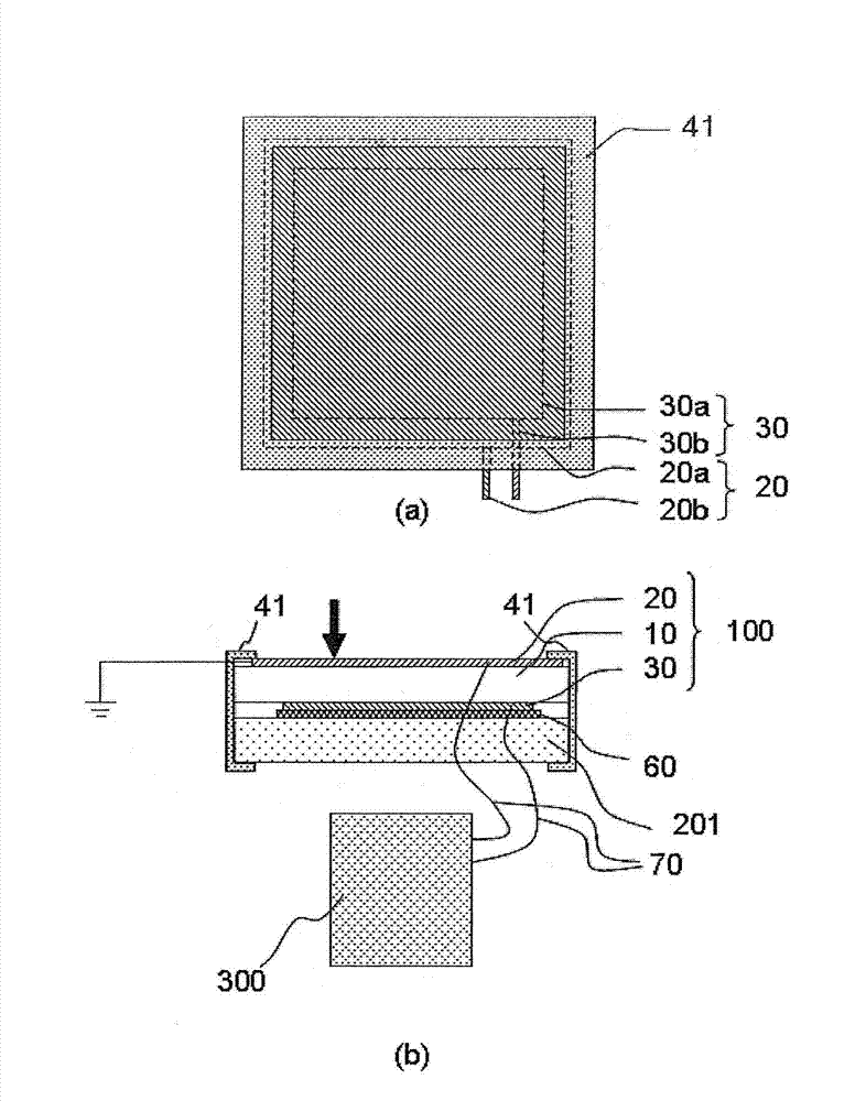 Transparent piezoelectric sheet with frame containing transparent piezoelectric sheet, touch panel containing transparent piezoelectric sheet, and electronic device