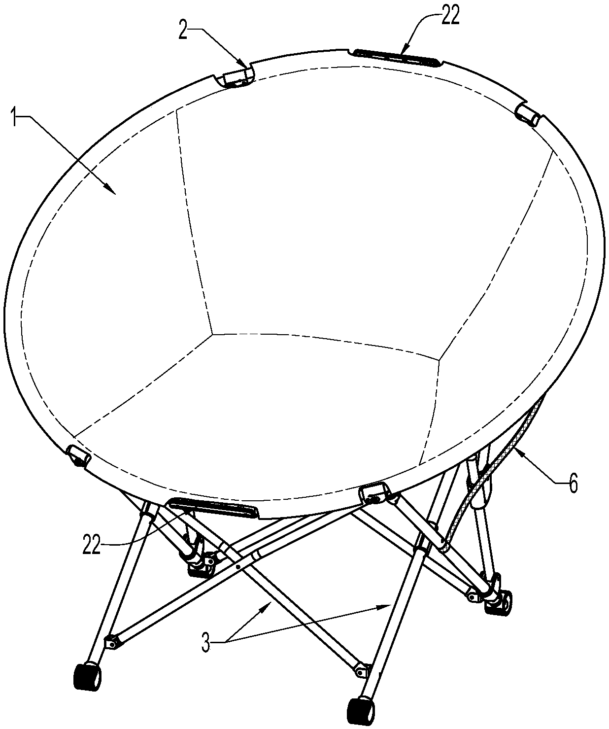 Up-turning folding chair