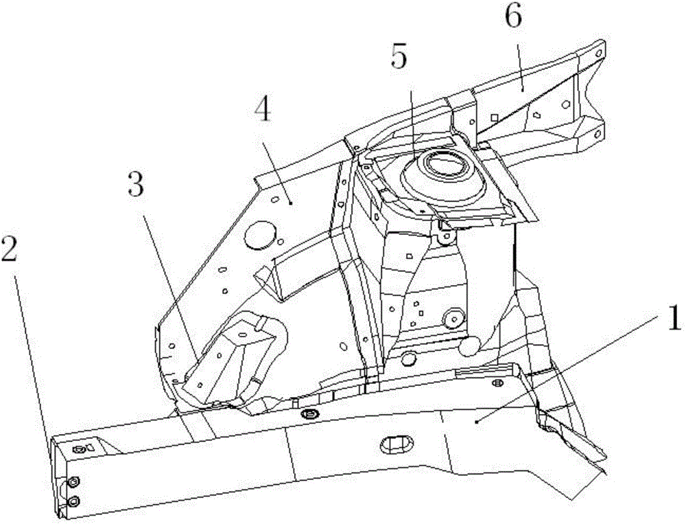 Car body side structure for increasing engine suspension Y-direction dynamic stiffness