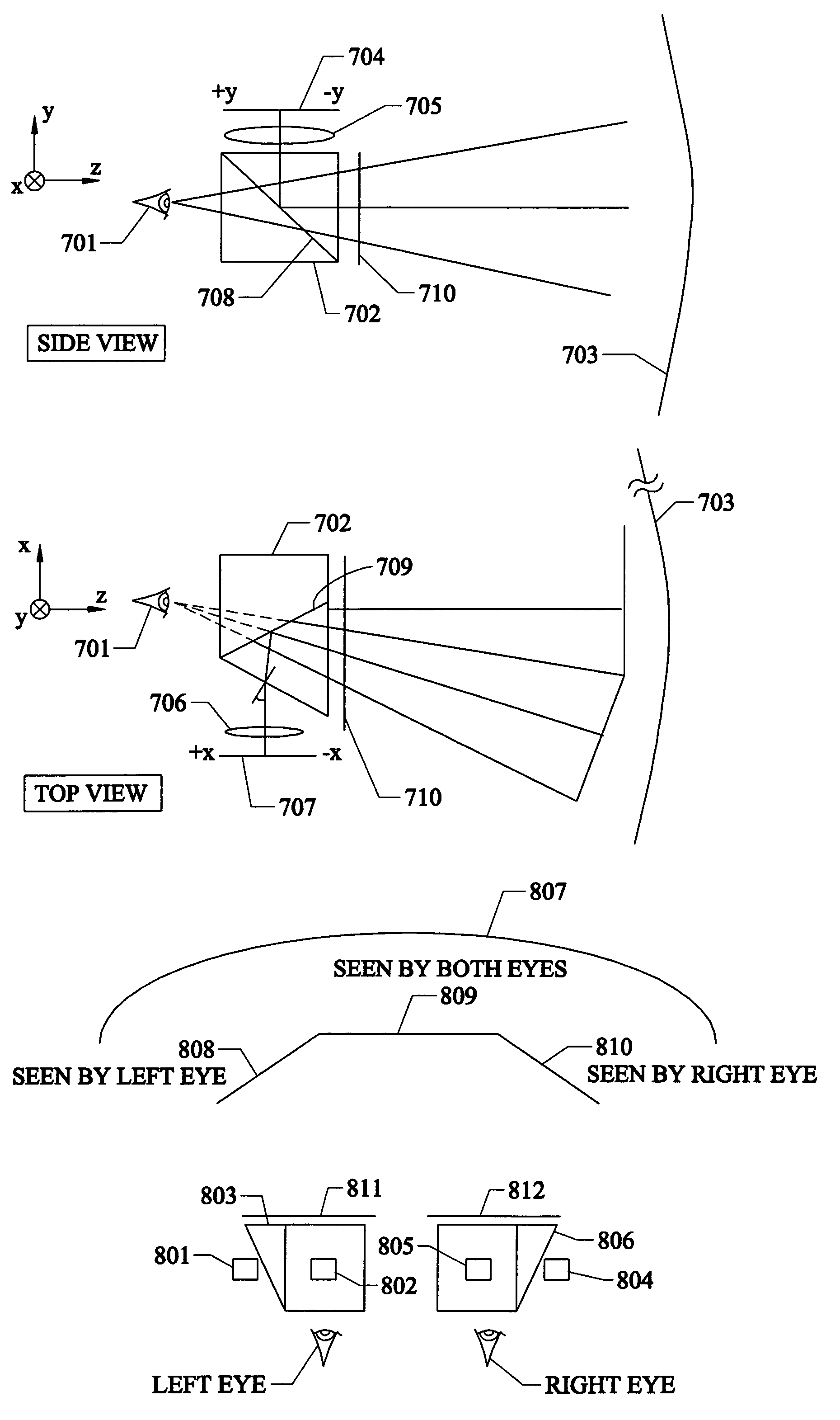Head mounted projection display with a wide field of view