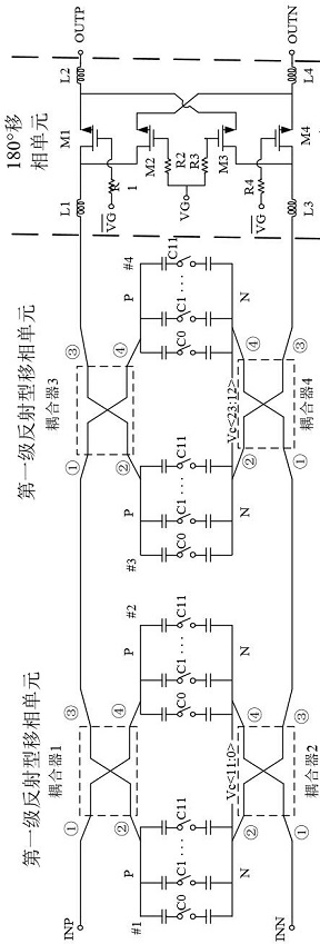 High-precision numerical control phase shifter for K wave band and phase shifting method of high-precision numerical control phase shifter