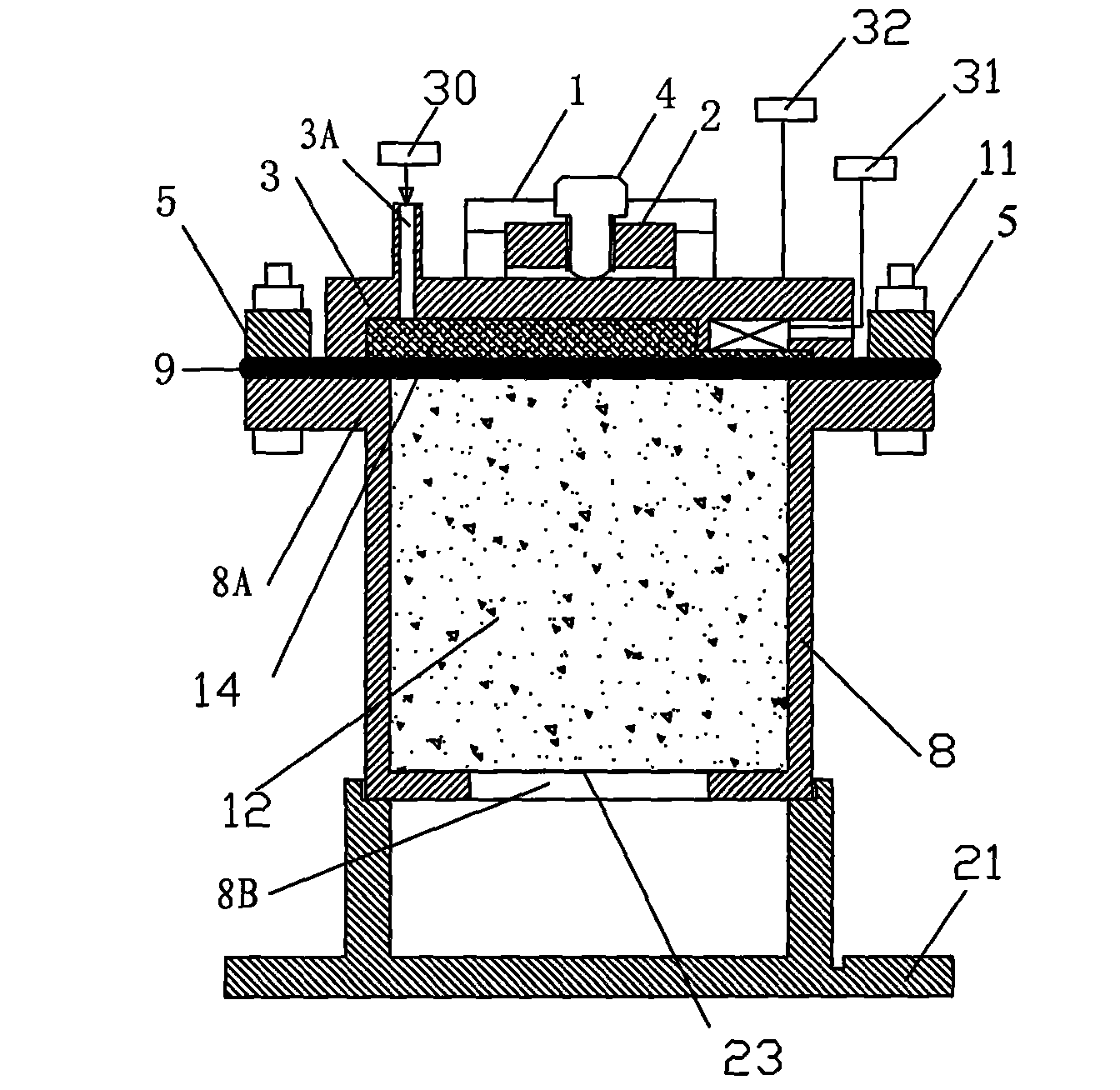 Anti-penetration performance testing device for waterproof membrane