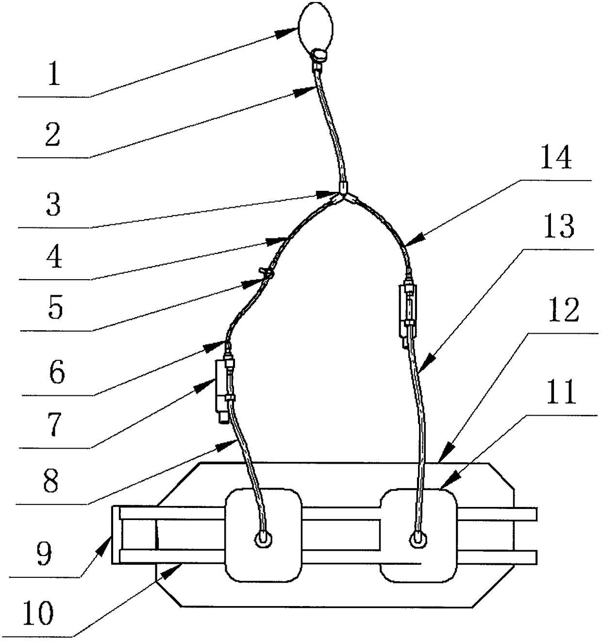 Clamp-belt dual-airbag compression hemostasis device