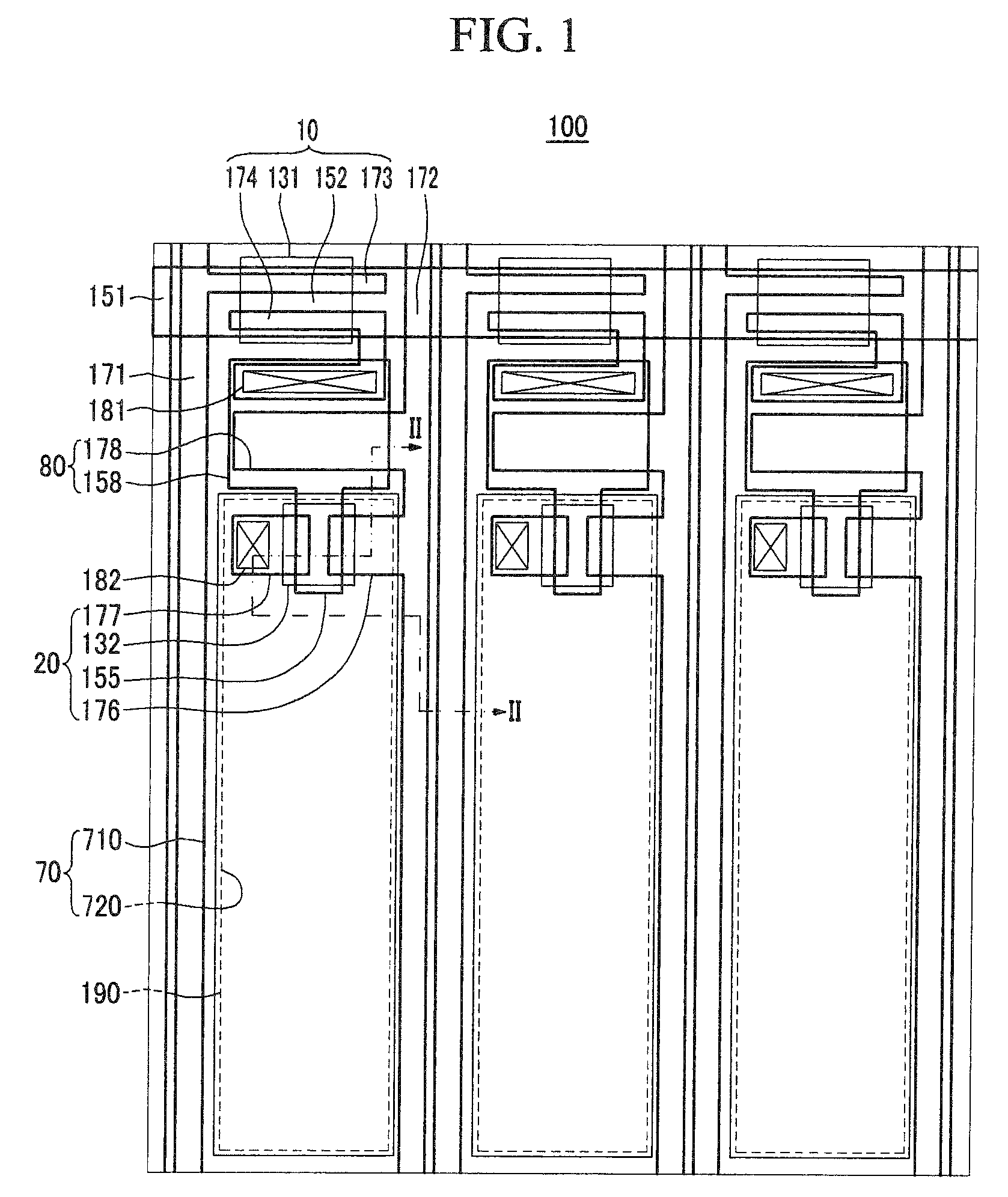 Organic light emitting diode display having differently colored layers