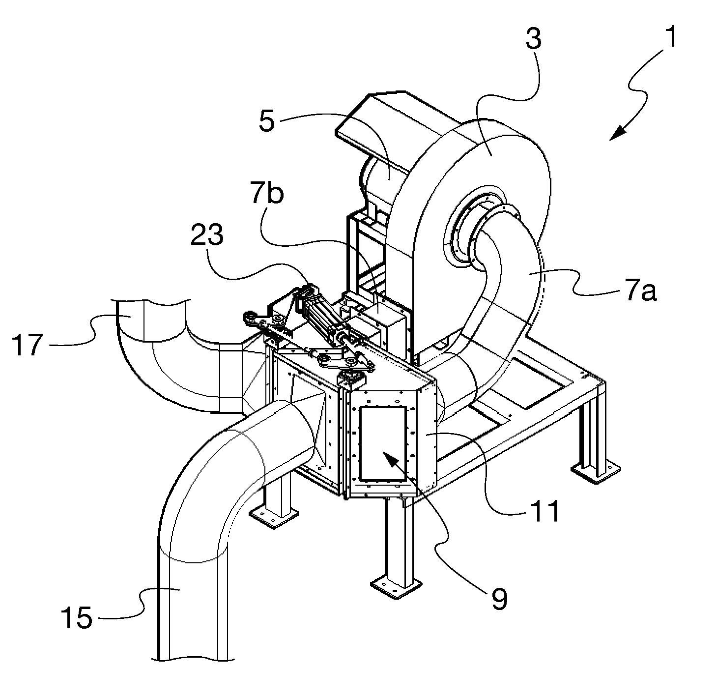 Ventilation unit for flow reversal