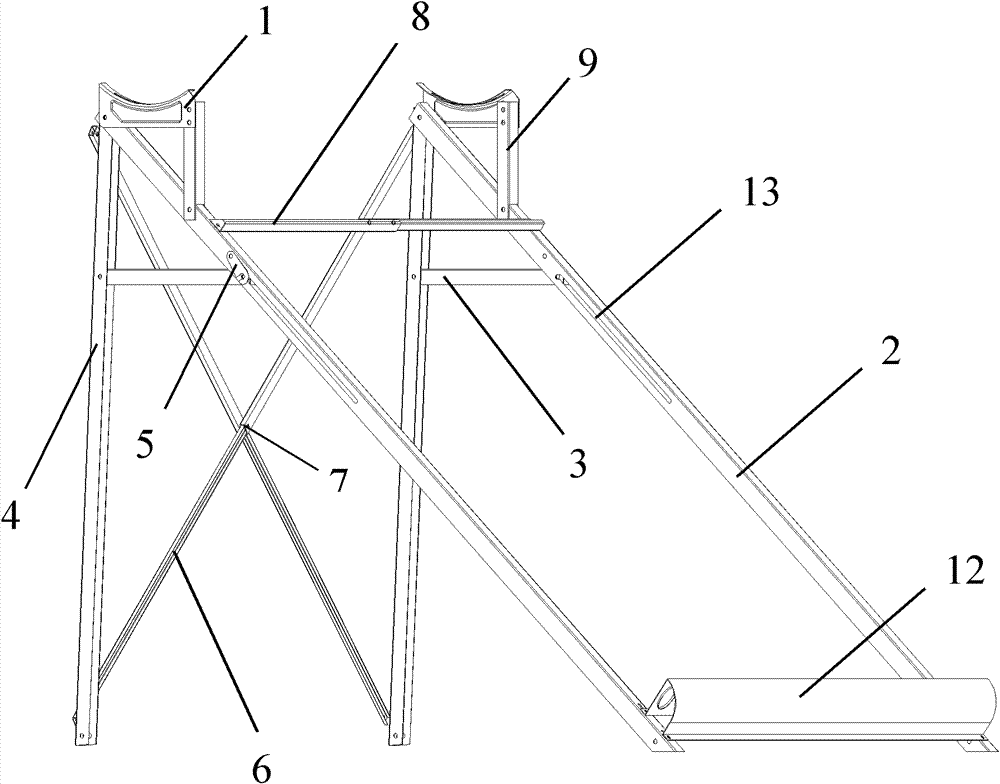 Folding solar water heater bracket