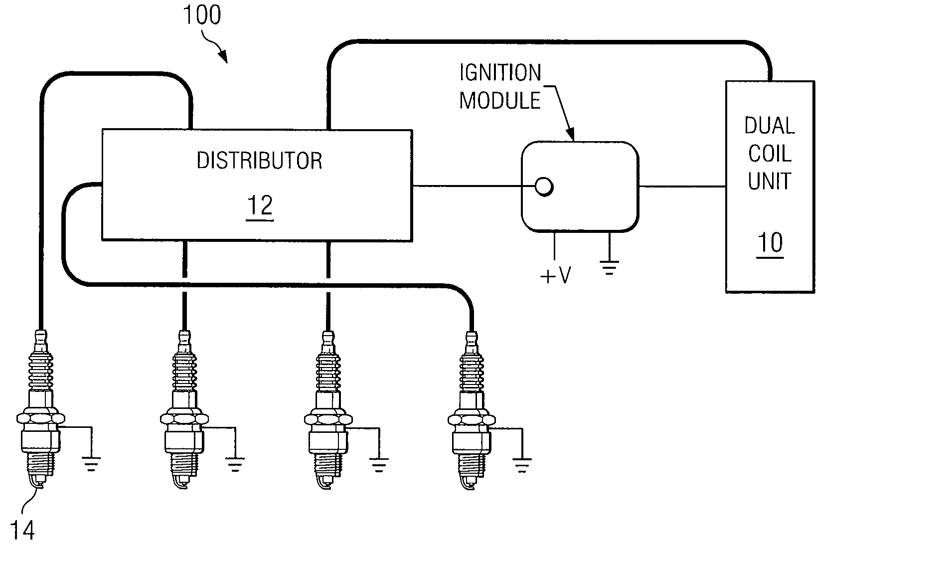 Dual coil ignition circuit for spark ignited engine