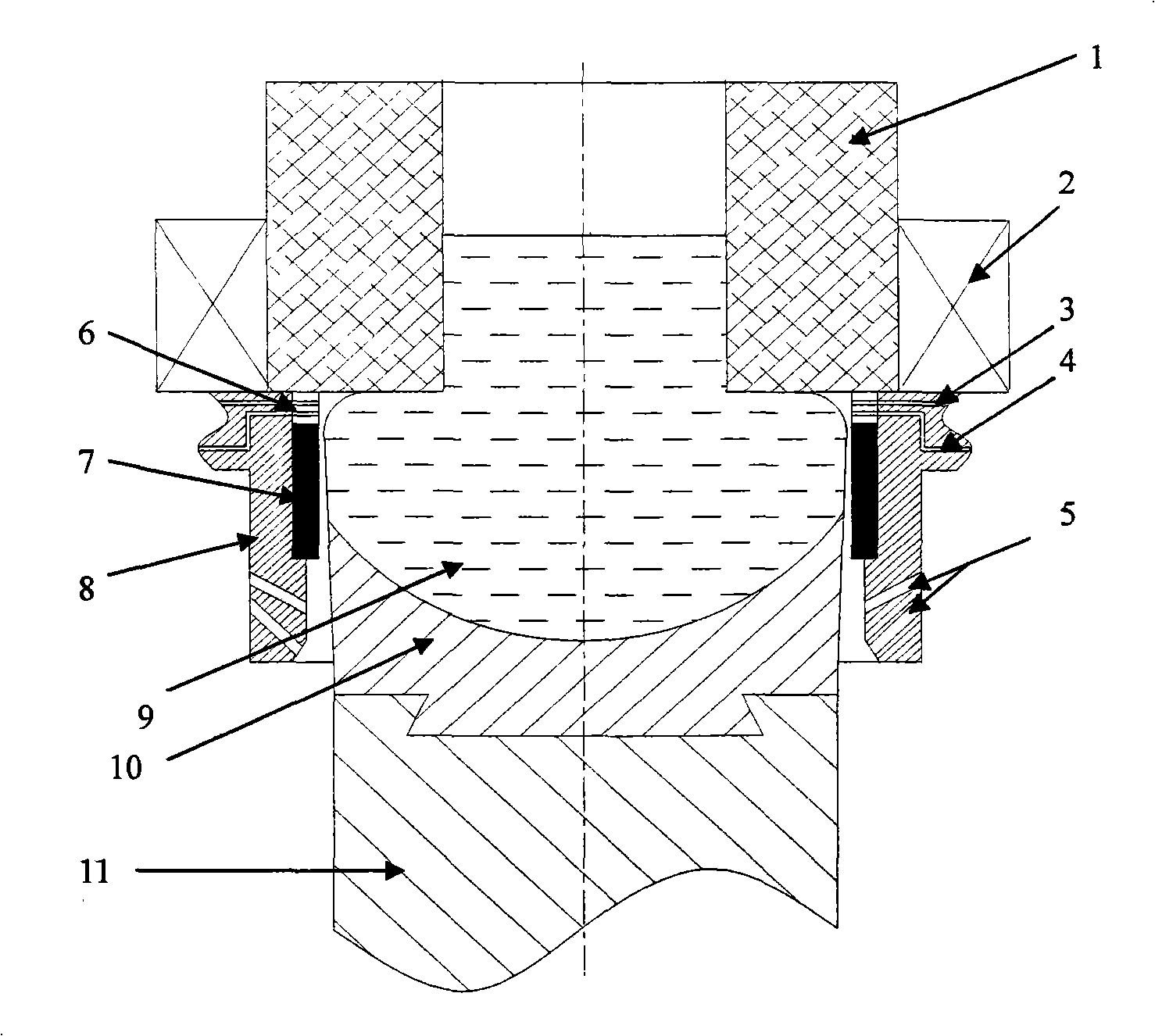 Gas film quick continuous casting device and method in magnetostatic field