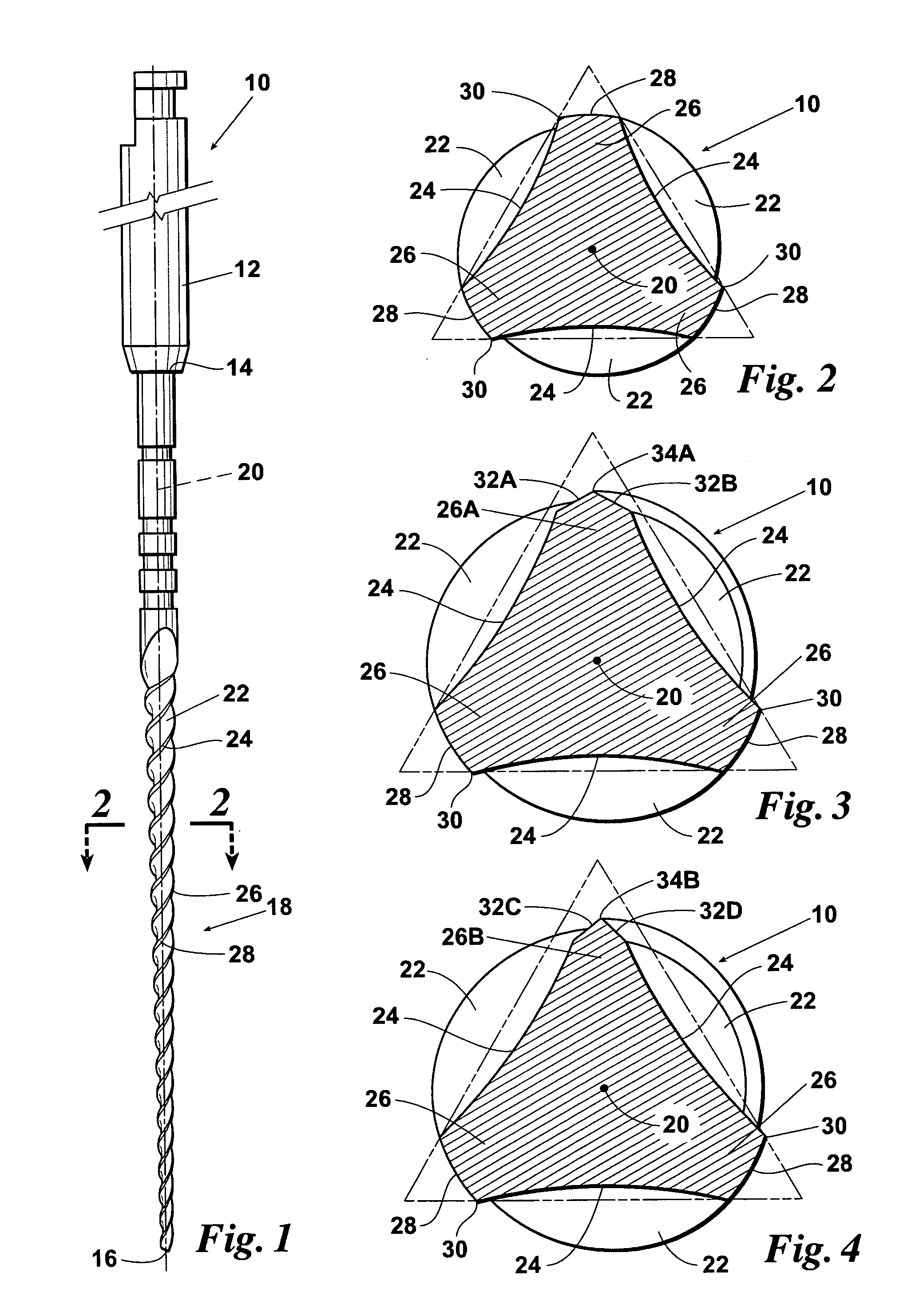Endodontic files having variable helical angle flutes