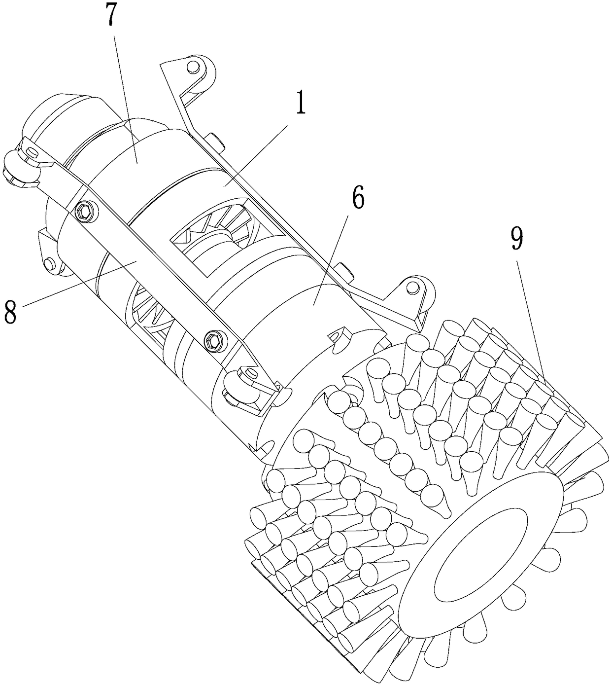 Cleaning device for inner walls of steel pipes