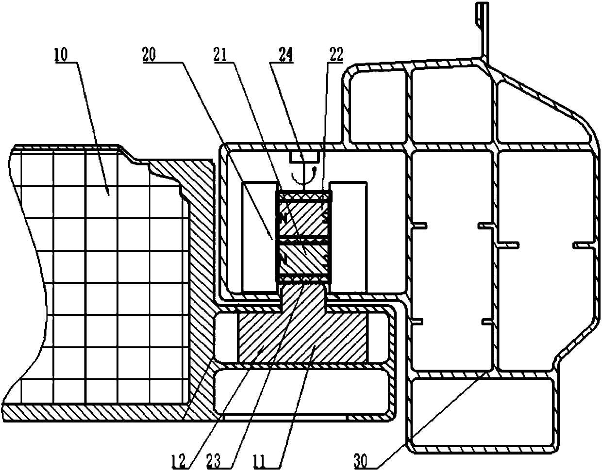 Vehicle body component, battery pack and vehicle provided with battery