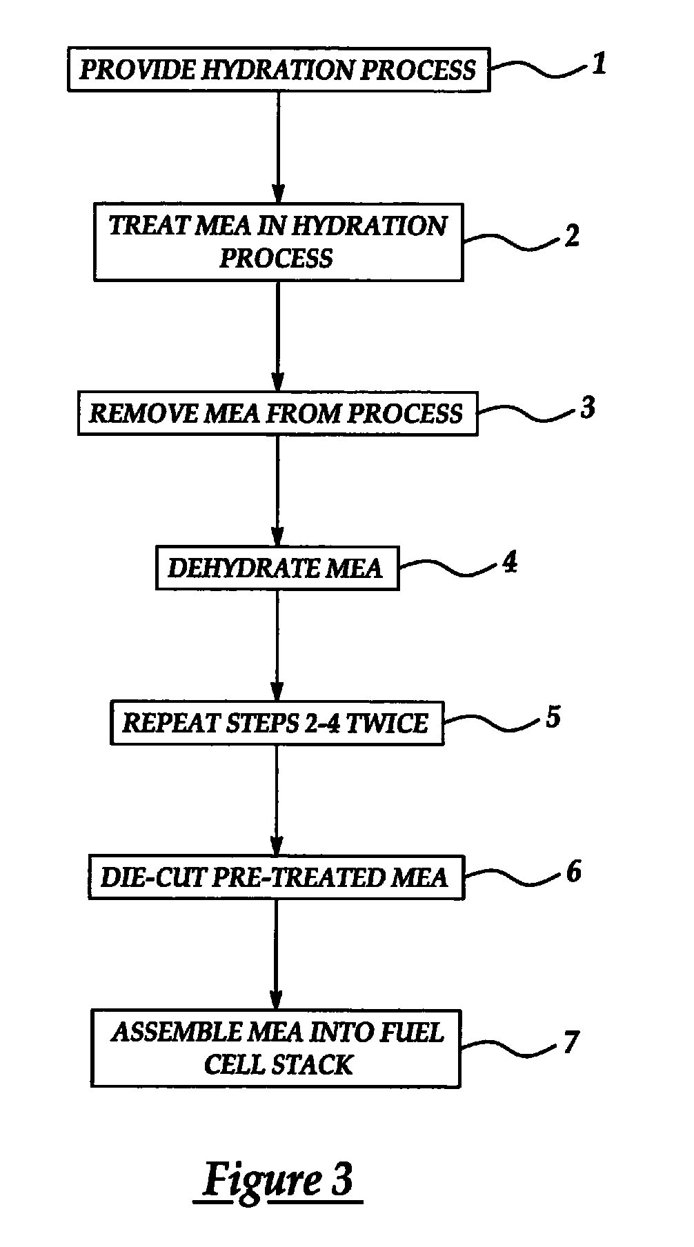 Pre-treatment method for membrane electrode assembly
