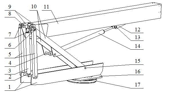 High -altitude operation activity arm frame support structure