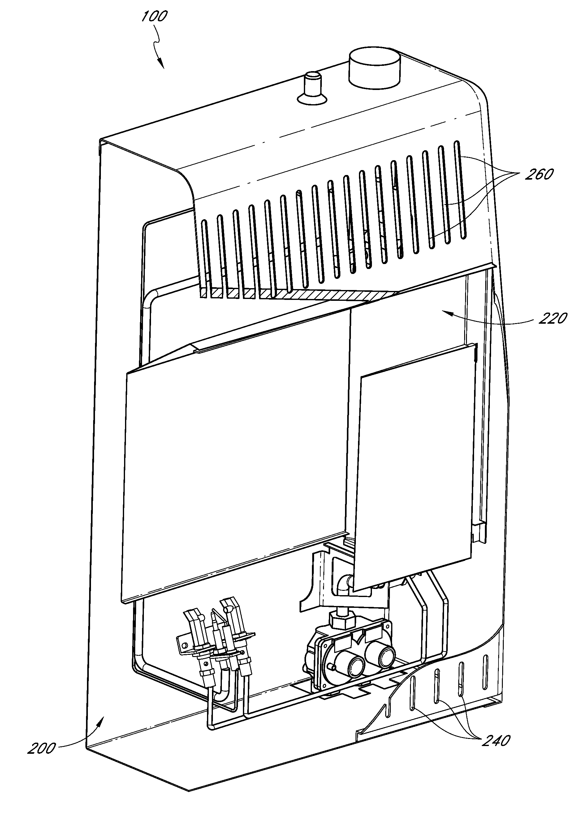 Dual fuel heating source with nozzle