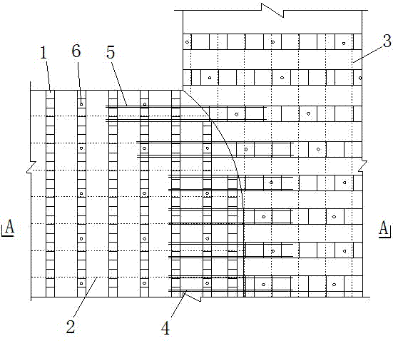 Grille concrete connecting device on vertical well-to-gateway node
