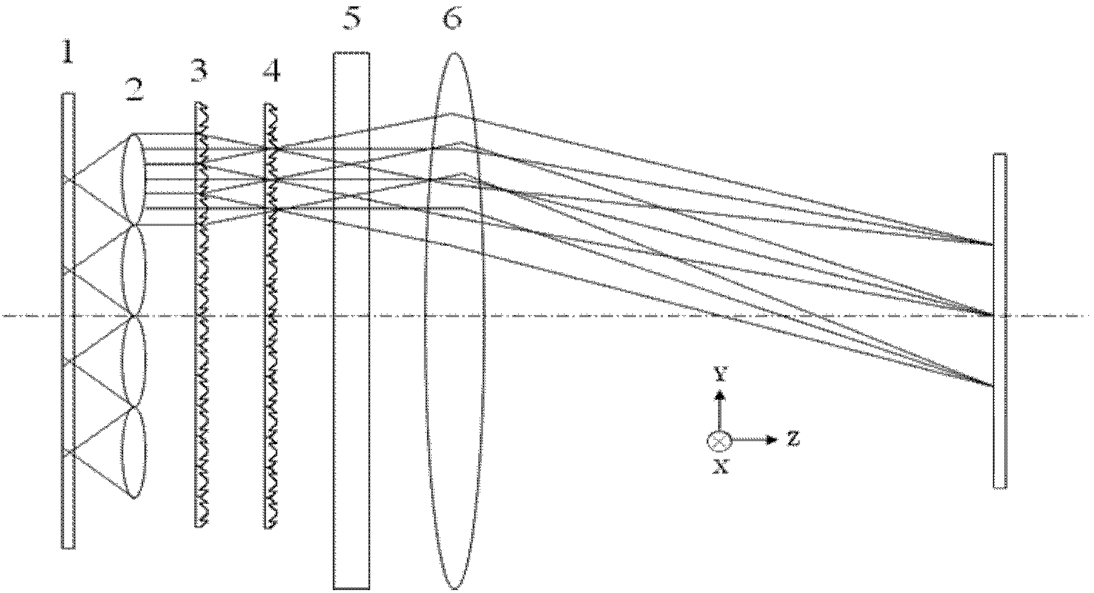 Optical system for homogenizing semiconductor laser beam of area array