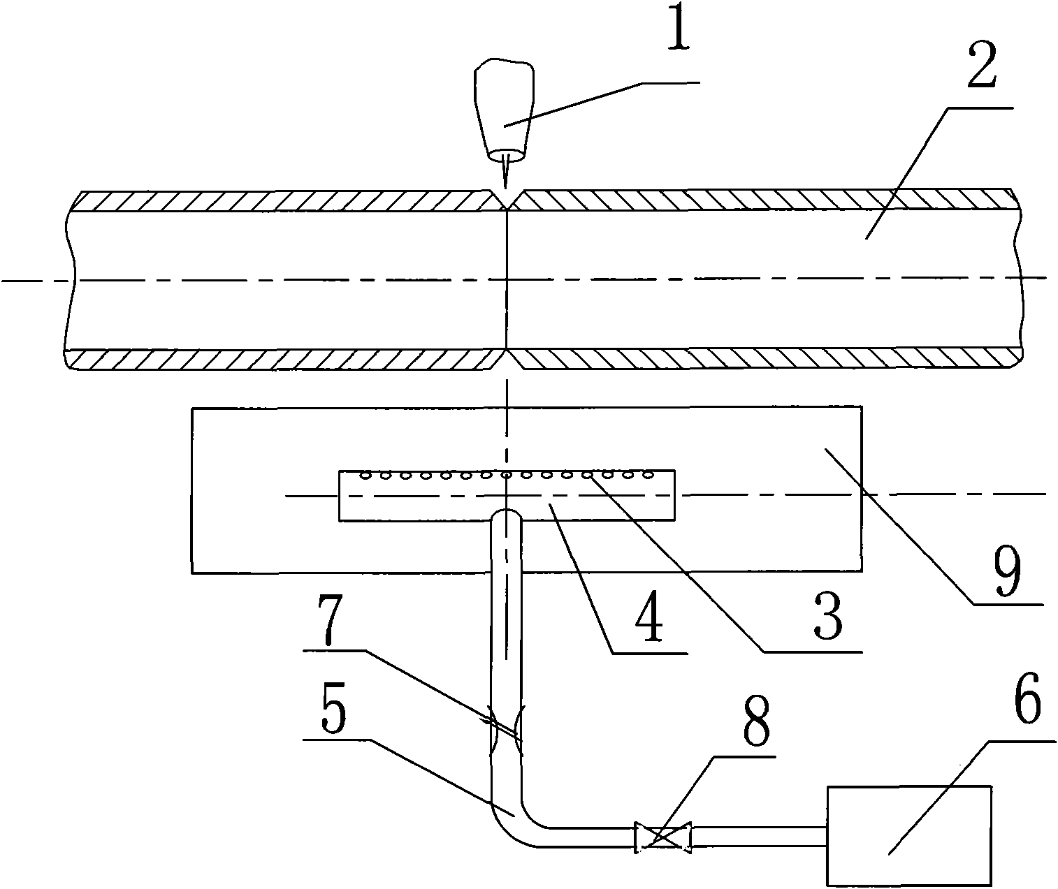Device and method for water-cooling hot wire argon tungsten-arc welding of austenitic stainless steel tube