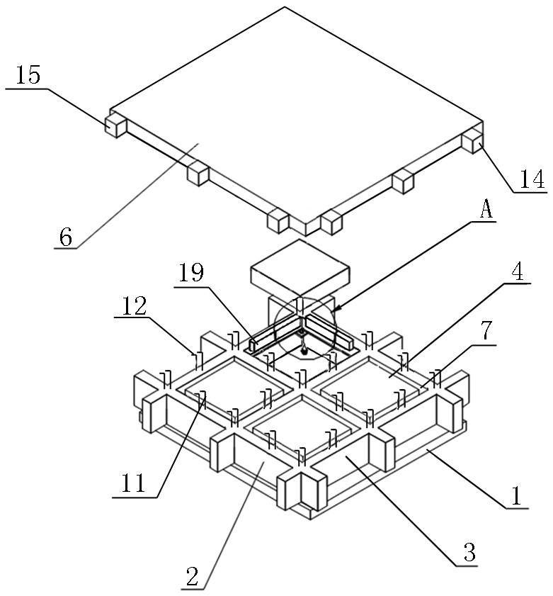 Fabricated concrete two-way dense rib floor structure and construction method thereof