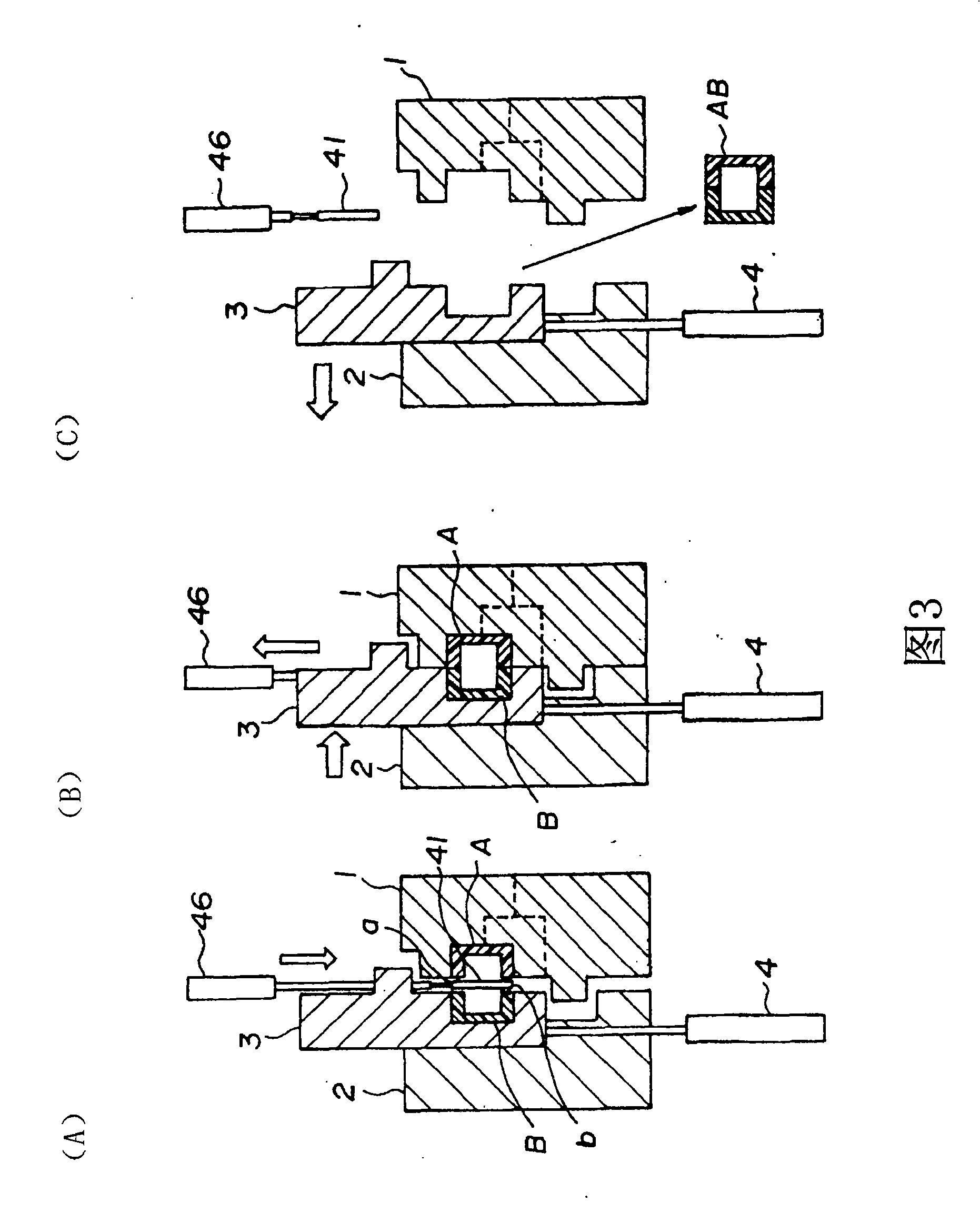 Method for molding hollow molding article, hollow molding article and manufacturing apparatus thereof