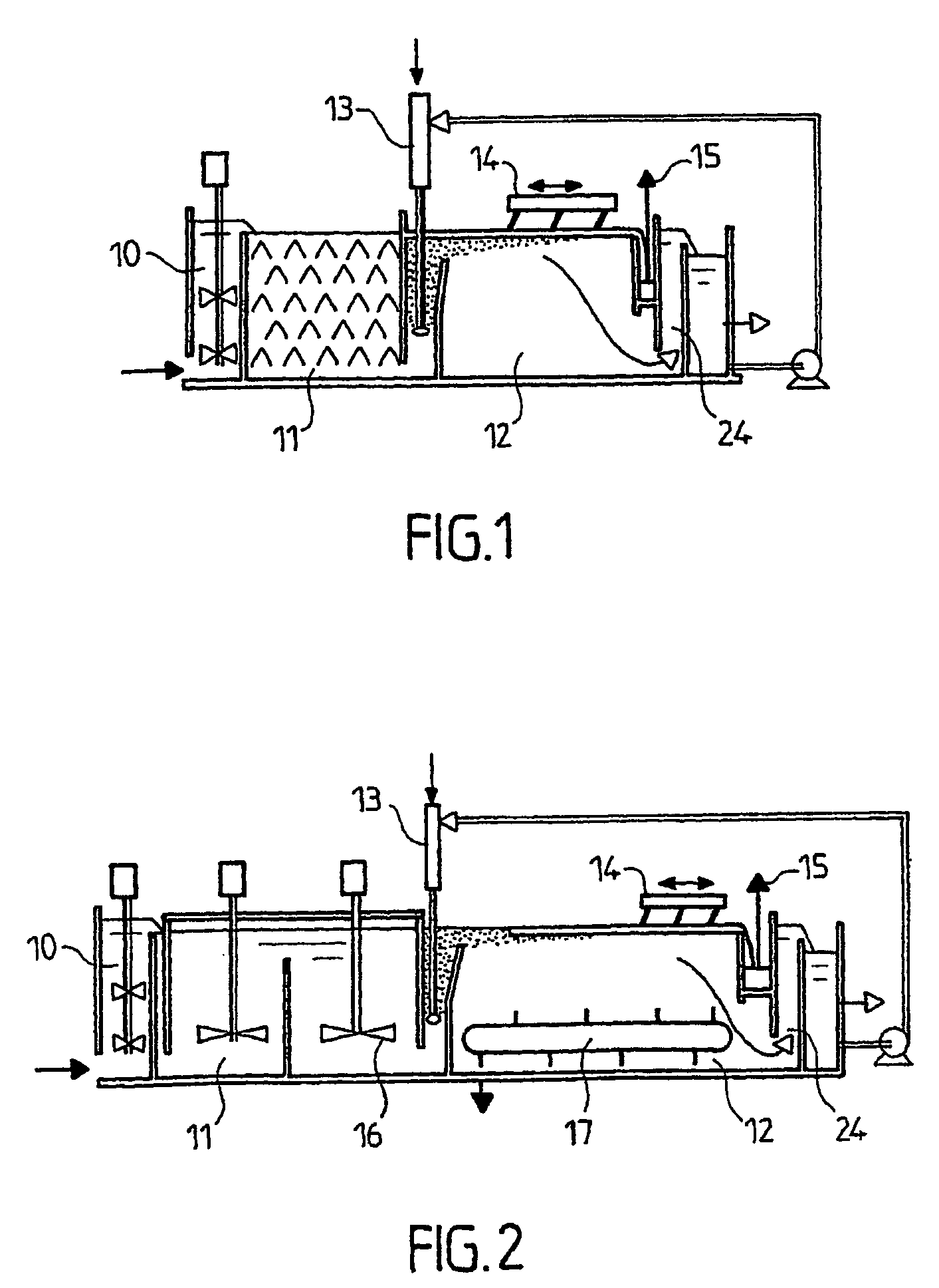 Method and device for clarification of liquids, particularly water, loaded with material in suspension
