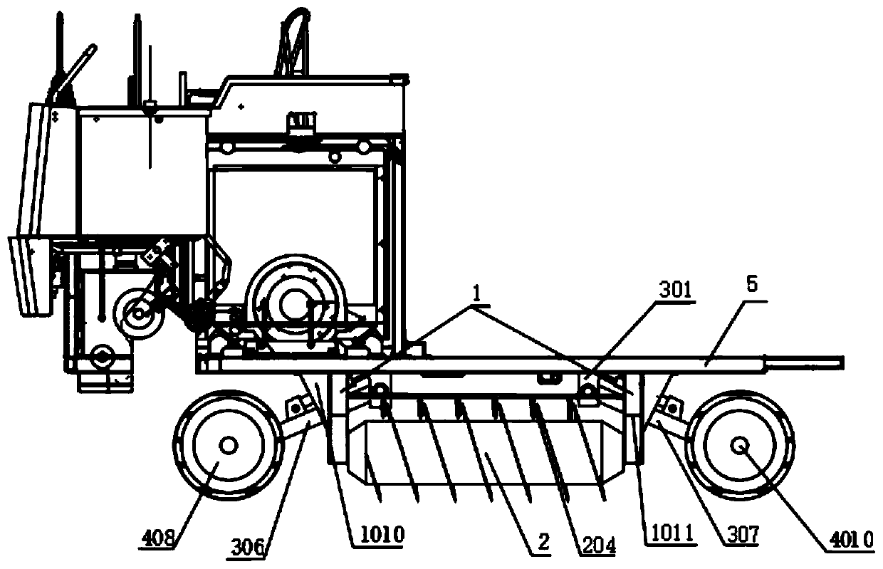 Harvester and chassis travelling device thereof